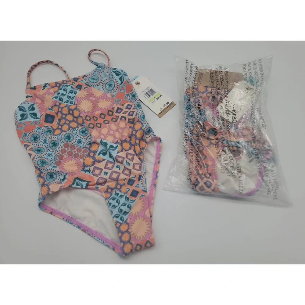 Lot Of 2 Billabong Girls One-Piece Swimsuit UPF 50+ Sun Protection Quick Drying
